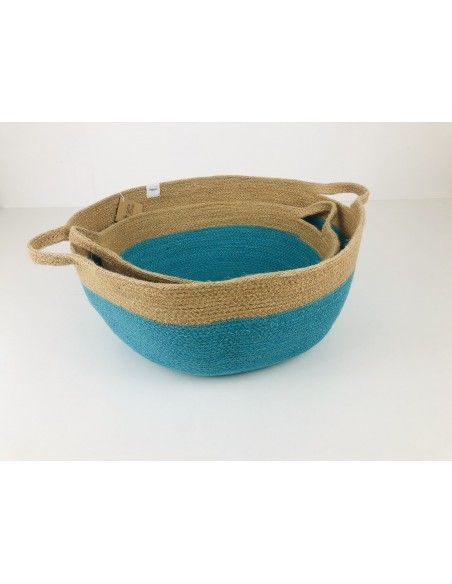 Cesta con asas Anidando TURQUESA 32*15 cm