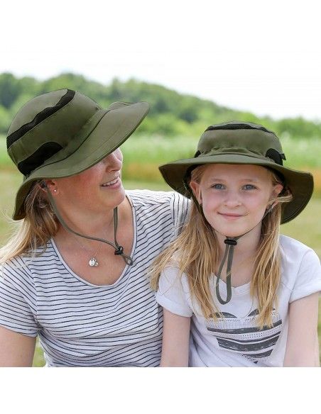 Sombrero ala ancha con protección solar Junior Jasper Hat Janandjul Army Green