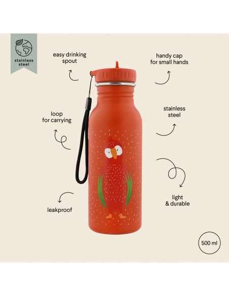 Botella Trixie de acero inoxidable Loro 500ml