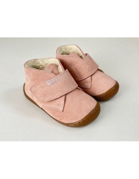 Zapato primeros pasos Esdori Piel Serraje Rosa