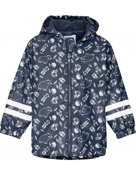 Chaqueta impermeable infantil forrada Playshoes Marino Bosque
