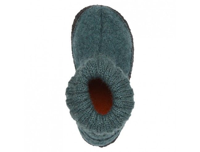 Zapatilla pura lana Cozy SeaGreen
