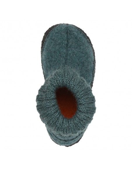 Zapatilla pura lana Cozy SeaGreen