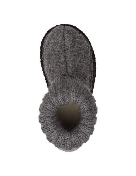 Zapatilla pura lana Cozy Gris