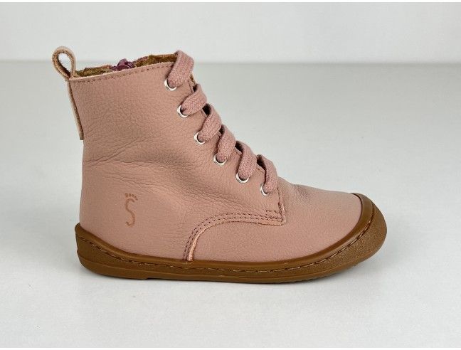 Botín Barefoot cordones Flexi Nens Pink Nude