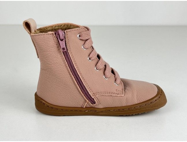 Botín Barefoot cordones Flexi Nens Pink Nude