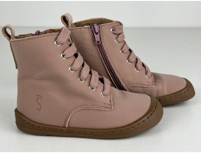 Botín Barefoot cordones Flexi Nens Pink Nude