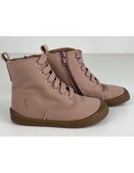 Botín Barefoot cordones Flexi Nens Pink Nude