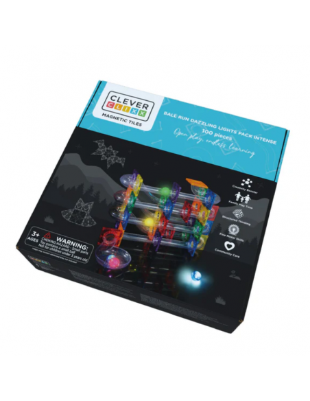 Bloques magnéticos PISTA DE BOLAS LUMINOSAS 100 PZ CleverClixx (Colores vivos)