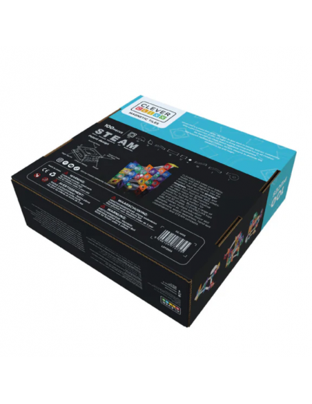Bloques magnéticos PISTA DE BOLAS LUMINOSAS 100 PZ CleverClixx (Colores vivos)