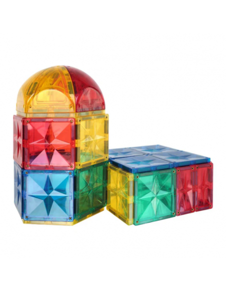 Bloques magnéticos CÚPULA CURVA 47 piezas CleverClixx (Colores vivos)