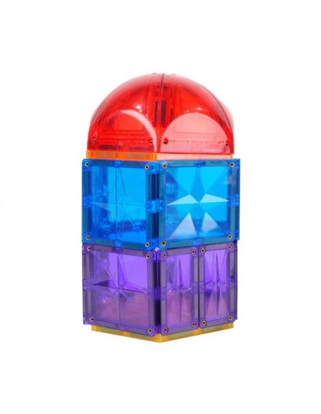 Bloques magnéticos CÚPULA CURVA 47 piezas CleverClixx (Colores vivos)