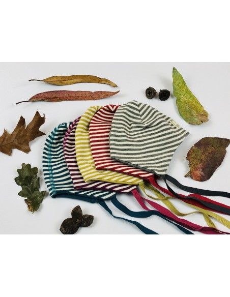 Gorro bebé lana/seda mostaza PICKAPOOH