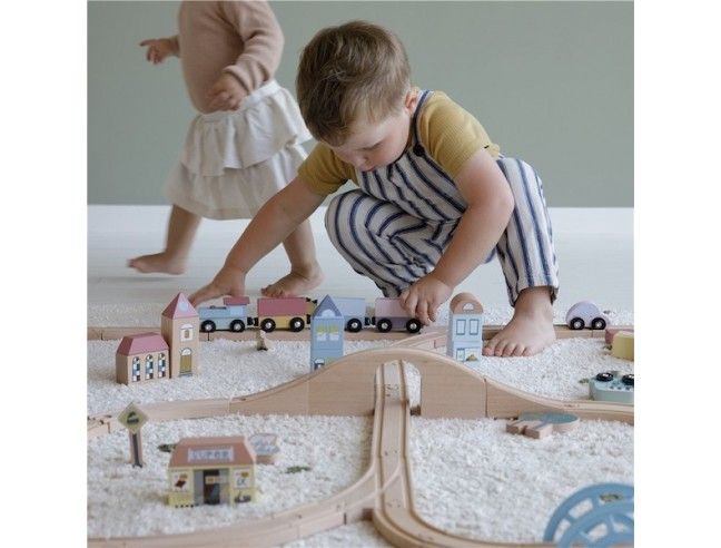 Circuito Tren de madera Gran ciudad LITTLE DUTCH