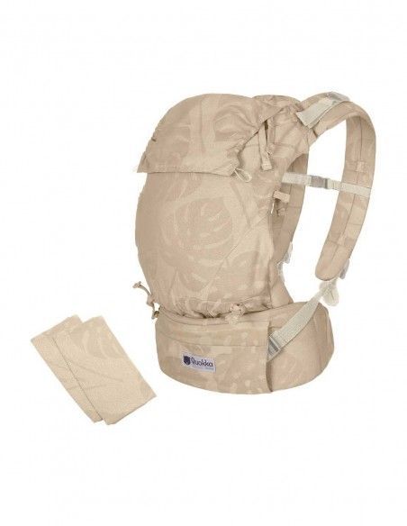 Mochila Portabebés Evolutiva E- Carrier Quokkababy Taupe Leaves