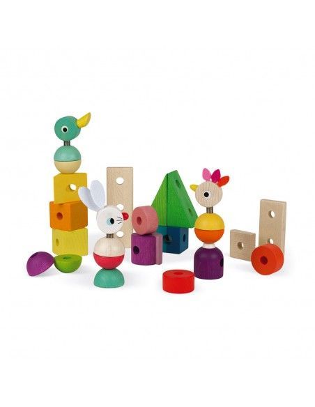 Juguete de arrastre TREN GIGANTE MULTICOLOR ZIGOLOS  JANOD