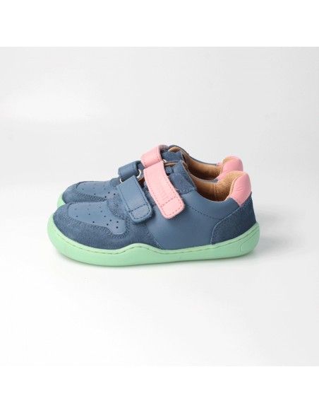 Zapato barefoot con doble velcro bLIFESTYLE Azul/Rosa