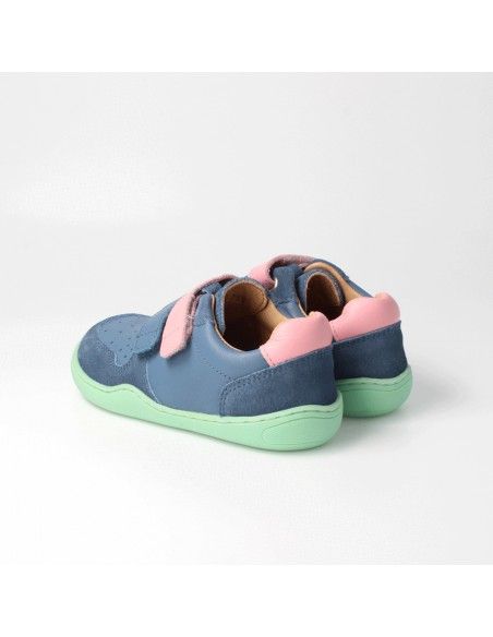 Zapato barefoot con doble velcro bLIFESTYLE Azul/Rosa