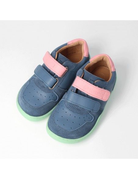 Zapato barefoot con doble velcro bLIFESTYLE Azul/Rosa