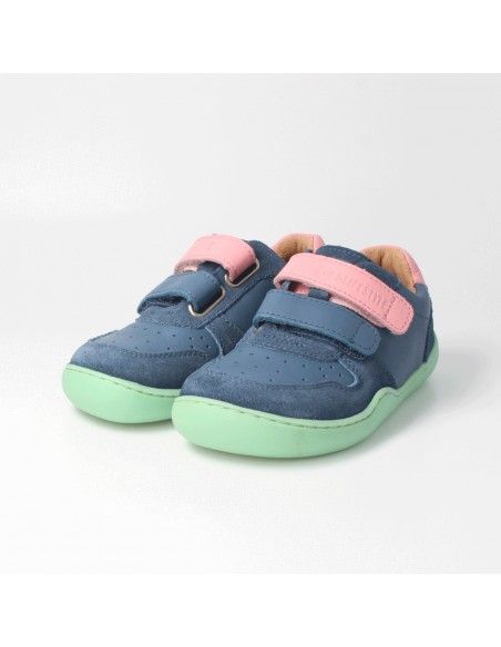 Zapato barefoot con doble velcro bLIFESTYLE Azul/Rosa