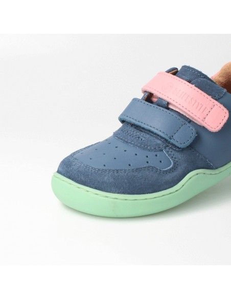 Zapato barefoot con doble velcro bLIFESTYLE Azul/Rosa