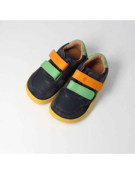 Zapato barefoot con doble velcro bLIFESTYLE Marino/amarillo