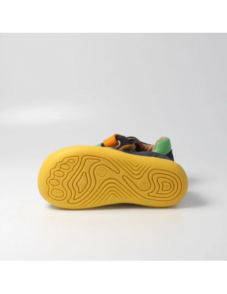 Zapato barefoot con doble velcro bLIFESTYLE Marino/amarillo