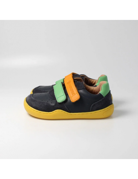 Zapato barefoot con doble velcro bLIFESTYLE Marino/amarillo