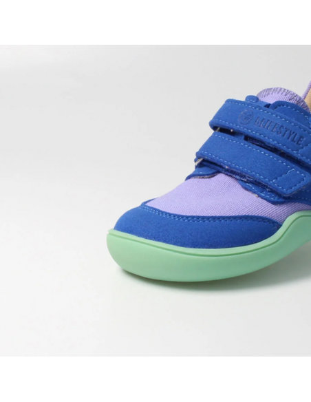 Zapato barefoot vegano con doble velcro bLIFESTYLE Azul/verde