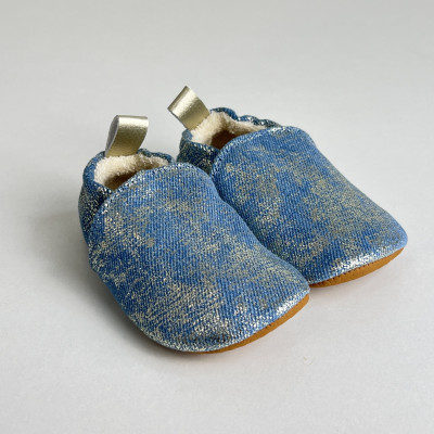 Zapato suela blanda Algodón Tejano Cava Flexi Nens