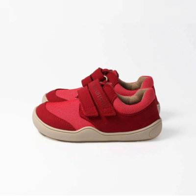 Zapato barefoot vegano con doble velcro bLIFESTYLE Rojo/Gris