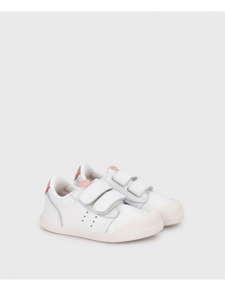 Deportivos piel barefoot Blanco/Rosa Igor