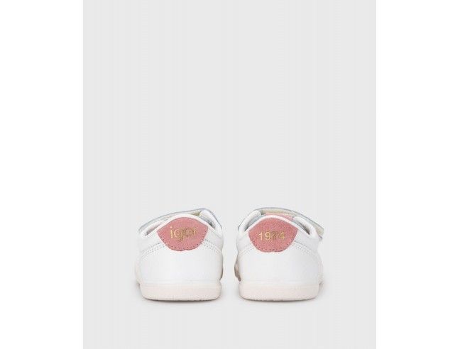 Deportivos piel barefoot Blanco/Rosa Igor