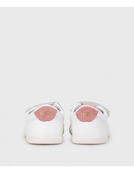 Deportivos piel barefoot Blanco/Rosa Igor