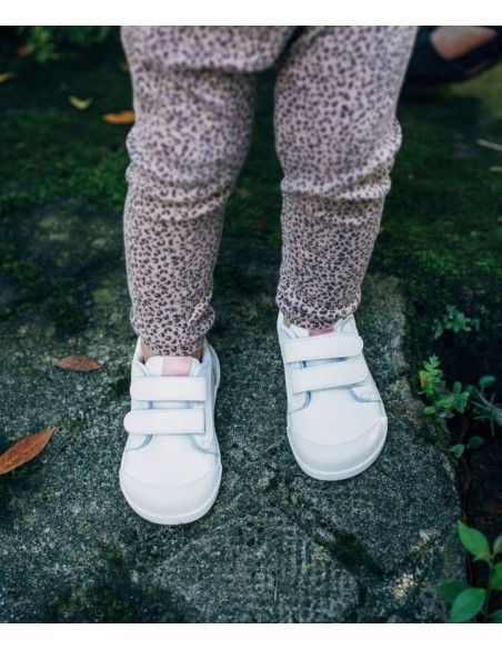 Deportivos piel barefoot Blanco/Rosa Igor