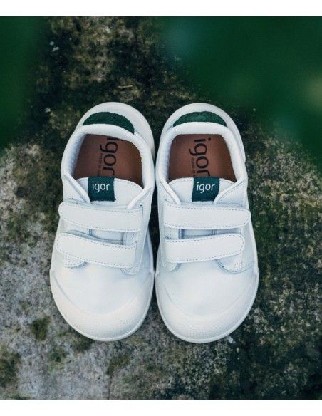 Deportivos piel barefoot Blanco/Musgo Igor