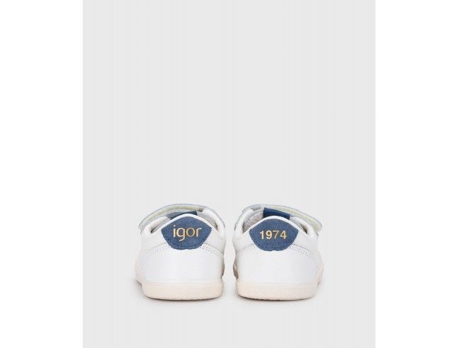Deportivos piel barefoot Blanco/Jeans Igor