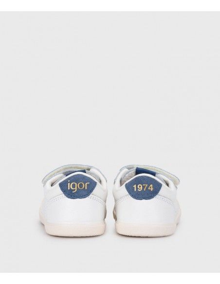 Deportivos piel barefoot Blanco/Jeans Igor