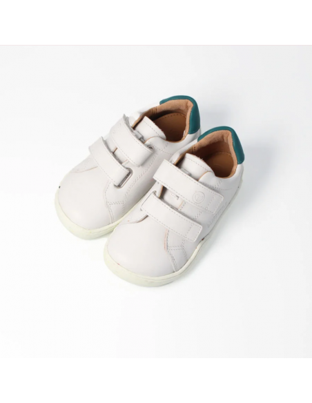Zapato barefoot con doble velcro bLIFESTYLE  Blanco/Petrol