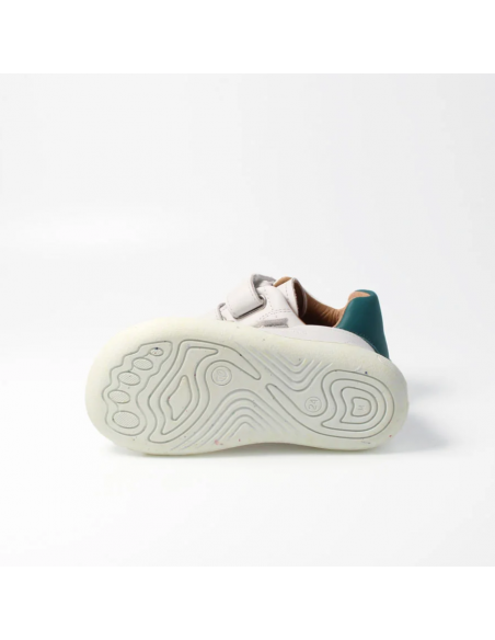 Zapato barefoot con doble velcro bLIFESTYLE  Blanco/Petrol