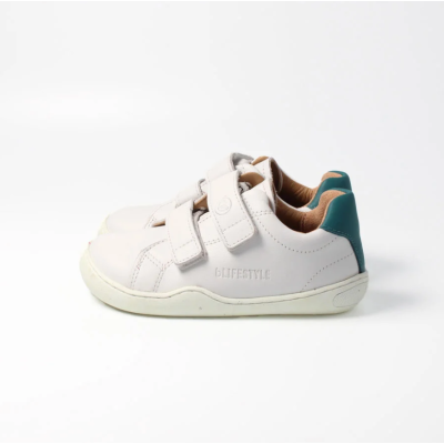 Zapato barefoot con doble velcro bLIFESTYLE  Blanco/Petrol