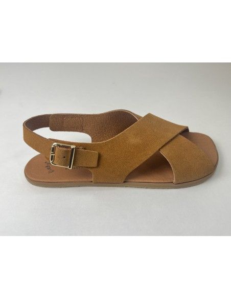 Sandalia barefoot Cruzada Camel Vivant