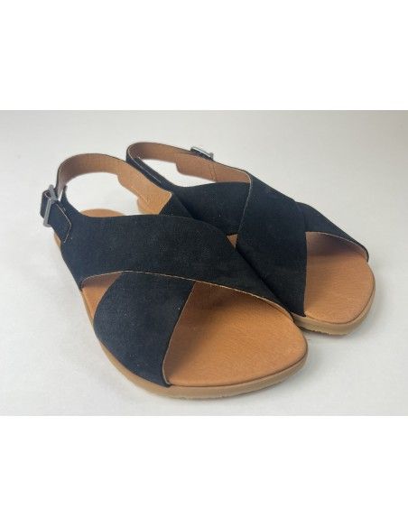 Sandalia barefoot Cruzada Negro Vivant