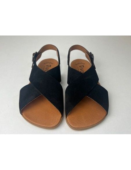 Sandalia barefoot Cruzada Negro Vivant