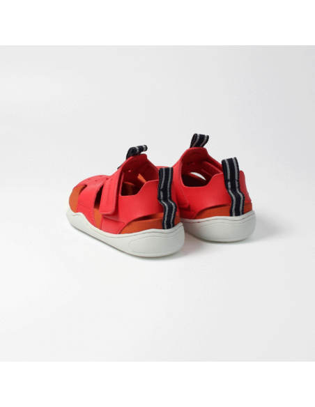 Sandalia barefoot vegana con velcro bLIFESTYLE Rojo