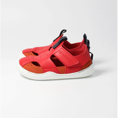 Sandalia barefoot vegana con velcro bLIFESTYLE Rojo