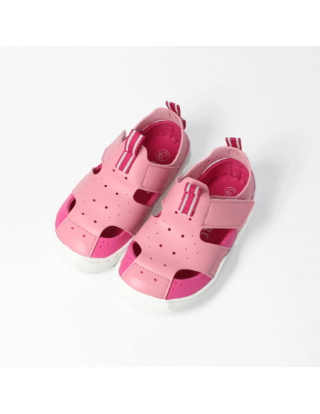 Sandalia barefoot vegana con velcro bLIFESTYLE Rosa