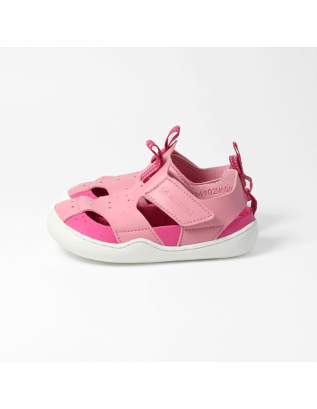 Sandalia barefoot vegana con velcro bLIFESTYLE Rosa