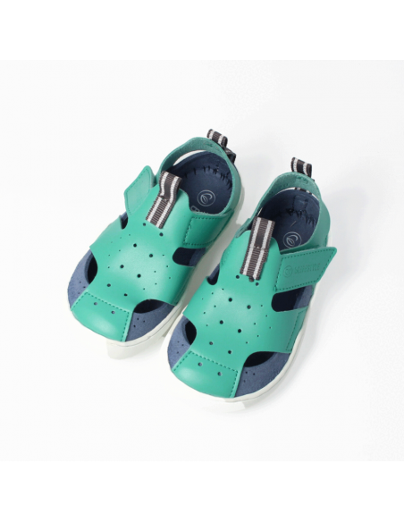 Sandalia barefoot vegana con velcro bLIFESTYLE Petrol