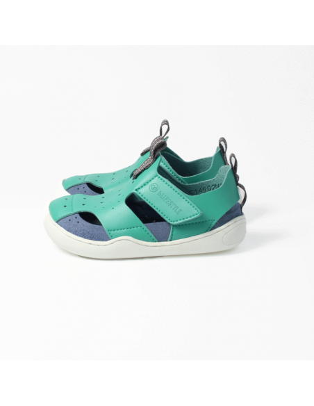 Sandalia barefoot vegana con velcro bLIFESTYLE Petrol